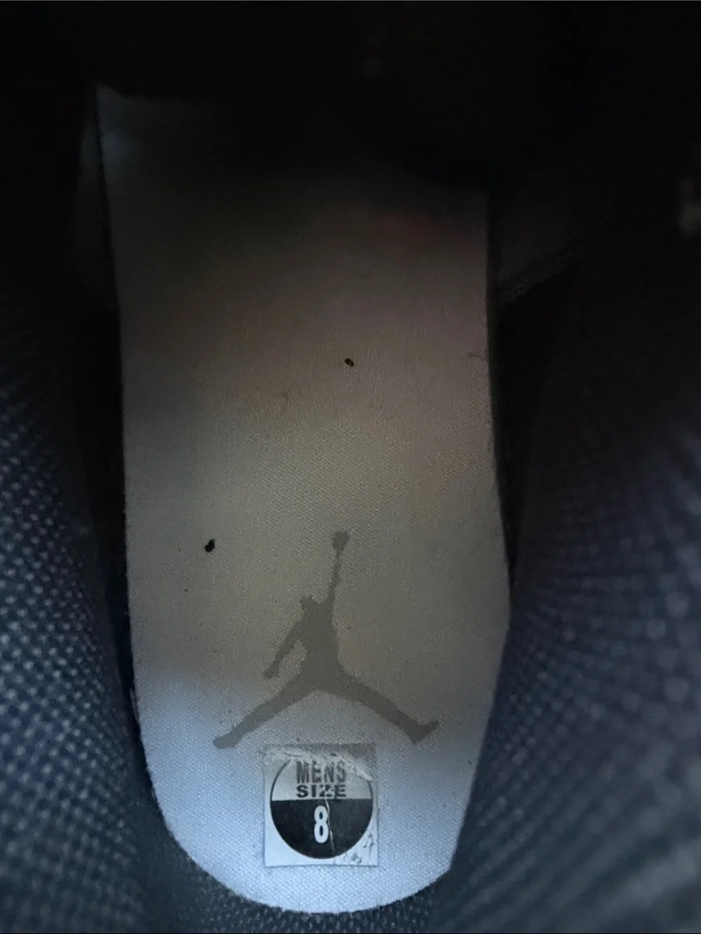 Jordan Men's Mid-Top Sneakers — White, Gray & Black - Size 8.